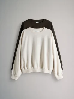 The Set lot de 2 Sweat-shirts Col rond Décontracté