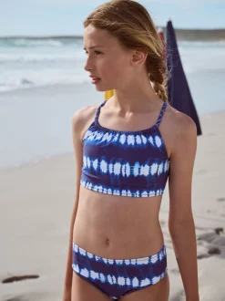 Tie-dye bleu/blanc - Bikini légèrement rembourré (8-16yrs)