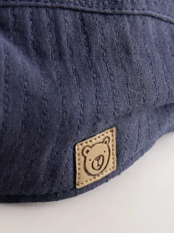 Tissé bleu marine - Bonnet plat pour bébé (0mths-2yrs)