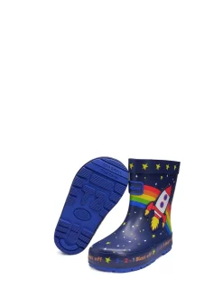 ToeZone Bottes en caoutchouc Blue Quinn Space Rocket