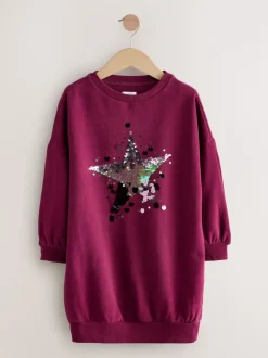 Étoile à sequins rouge bordeaux - Robe-chaussette (3-16ans)