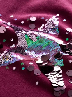 Étoile à sequins rouge bordeaux - Robe-chaussette (3-16ans)