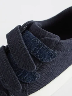 Toile bleue - Baskets à deux lanières à fermeture tactile