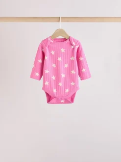 Étoile rose - Lot de 5 bodies à manches longues pour bébé