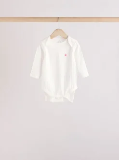 Étoile rose - Lot de 5 bodies à manches longues pour bébé