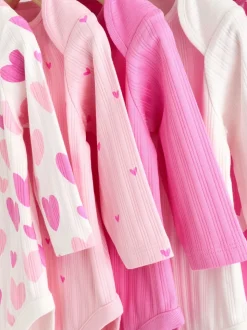 Étoile rose - Lot de 5 bodies à manches longues pour bébé