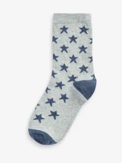 Étoiles bleues - Paquet de chaussettes en coton riche 7