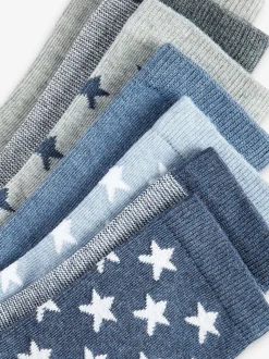 Étoiles bleues - Paquet de chaussettes en coton riche 7