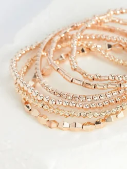 Ton d'or de rose - Lot de bracelets extensibles scintillants