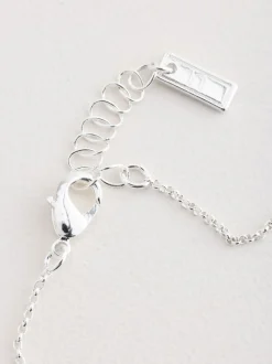 Tonalité argentée - Bracelet de cheville avec cœur pavé