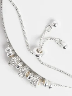 Tonalité argentée - Bracelet pully scintillant avec maïs soufflé perlé