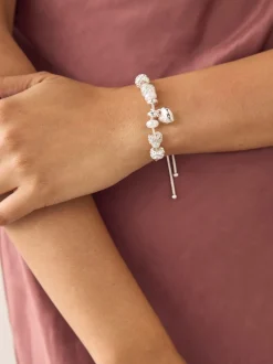 Tonalité argentée - Bracelet pully à perles perles effet maïs soufflé effet perle