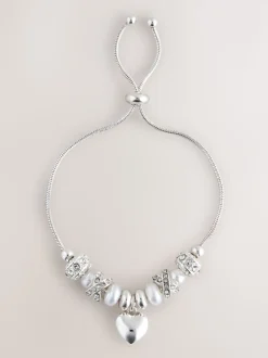 Tonalité argentée - Bracelet pully à perles perles effet maïs soufflé effet perle