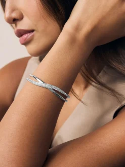 Tonalité argentée - Bracelet manchette Twist Sparkle