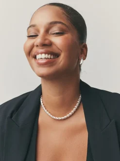 Tonalité argentée - Collier chaîne lisse