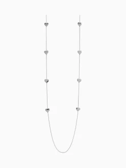 Tonalité argentée - Collier Corde Long Coeur