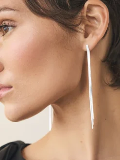 Tonalité argentée - Pendants d'oreilles scintillants