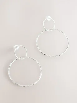 Tonalité argentée - Pendants d'oreilles cercle