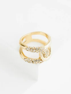 Tonalité d'or - Bague scintillante Interlink