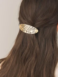Tonalité d'or - Barrette à cheveux Fleuri