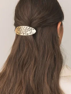 Tonalité d'or - Barrette à cheveux Fleuri