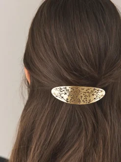Tonalité d'or - Barrette à cheveux Fleuri