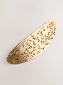 Tonalité d'or - Barrette à cheveux Fleuri