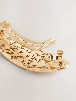 Tonalité d'or - Barrette à cheveux Fleuri