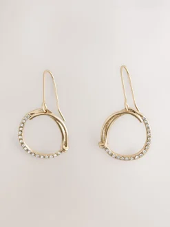 Tonalité d'or - Boucles d’oreilles cercle ouvert avec détail scintillant