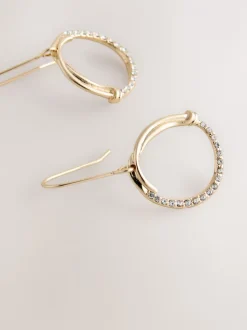 Tonalité d'or - Boucles d’oreilles cercle ouvert avec détail scintillant