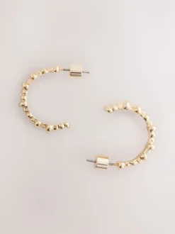 Tonalité d'or - Boucles d’oreilles Ridged Hoop