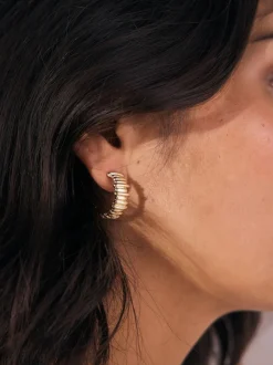 Tonalité d'or - Boucles d’oreilles Ridged Hoop