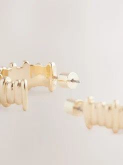 Tonalité d'or - Boucles d’oreilles Ridged Hoop