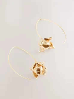 Tonalité d'or - Boucles d’oreilles à fleurs