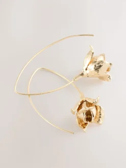 Tonalité d'or - Boucles d’oreilles à fleurs