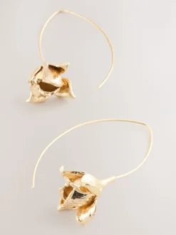 Tonalité d'or - Boucles d’oreilles à fleurs