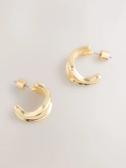 Tonalité d'or - Boucles d’oreilles larges petites créoles