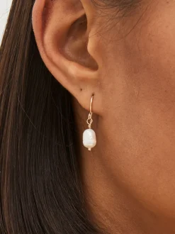 Tonalité d'or - Boucles d’oreilles délicates à perles d’eau douce