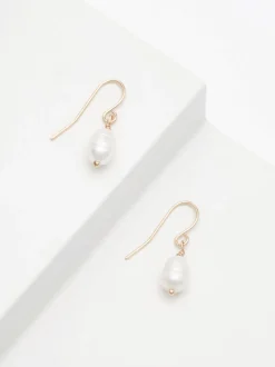 Tonalité d'or - Boucles d’oreilles délicates à perles d’eau douce