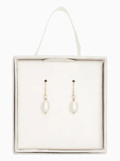 Tonalité d'or - Boucles d’oreilles délicates à perles d’eau douce