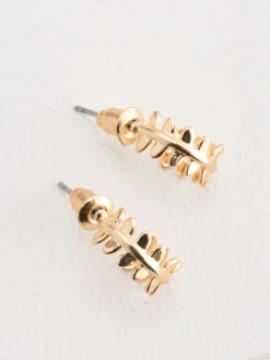 Tonalité d'or - Boucles d’oreilles mini feuille