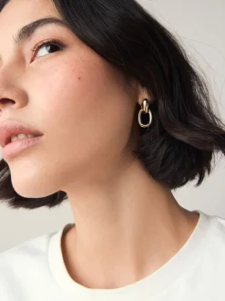 Tonalité d'or - Boucles d'oreilles Door Knocker Stud