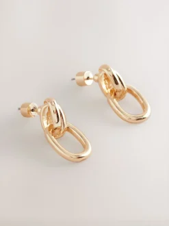 Tonalité d'or - Boucles d'oreilles Door Knocker Stud