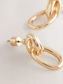 Tonalité d'or - Boucles d'oreilles Door Knocker Stud