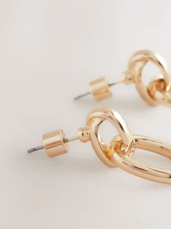 Tonalité d'or - Boucles d'oreilles Door Knocker Stud