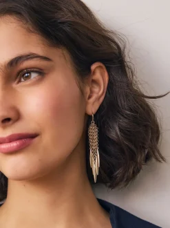 Tonalité d'or - Boucles d'oreilles chunky à glands