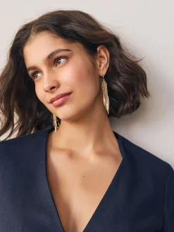 Tonalité d'or - Boucles d'oreilles chunky à glands