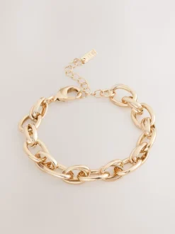 Tonalité d'or - Bracelet à grosse chaîne à maillons doubles