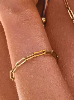 Tonalité d'or - Bracelet en acier inoxydable avec chaîne de trombones