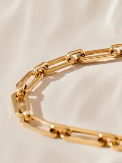 Tonalité d'or - Bracelet en acier inoxydable avec chaîne de trombones